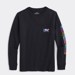 Vineyard Vines Boys Gamer Character Whale Long Sleeve Pocket Tee Size 7